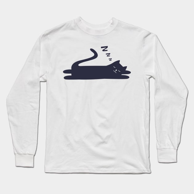 Sleepy Kitty Long Sleeve T-Shirt by HiPolly